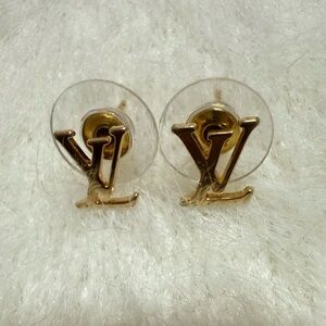 Monogram Goldtone Stud Earrings LV
